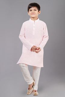 Picture of Fashionable Pink Designer Kid’s Kurta Pajama for Engagement, Reception, Festivals, Sangeet, and Parties