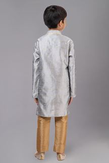Picture of Exquisite Grey Designer Kid’s Kurta Pajama for Engagement, Reception, Festivals, Sangeet, and Parties