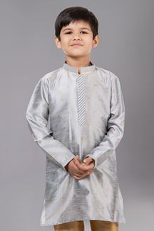 Picture of Exquisite Grey Designer Kid’s Kurta Pajama for Engagement, Reception, Festivals, Sangeet, and Parties