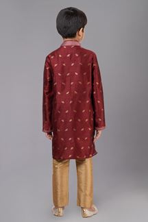 Picture of Delightful Maroon Designer Kid’s Kurta Pajama for Wedding, Reception, Festivals, Sangeet, and Parties