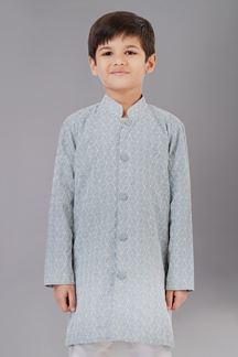 Picture of  Majestic Mint Green Designer Kid’s Kurta Pajama for Engagement, Reception, Festivals, Sangeet, and Parties