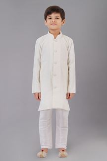 Picture of Aesthetic White Designer Kid’s Kurta Pajama for Sangeet and Parties