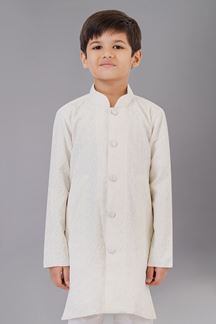 Picture of Aesthetic White Designer Kid’s Kurta Pajama for Sangeet and Parties