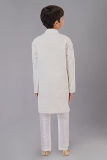 Picture of Aesthetic White Designer Kid’s Kurta Pajama for Sangeet and Parties