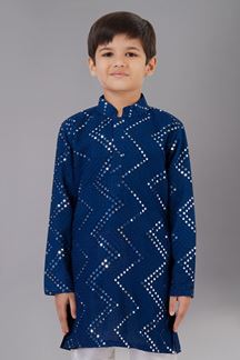 Picture of Stylish Royal Blue Designer Kid’s Kurta Pajama for Engagement, Reception, Festivals, Sangeet, and Parties