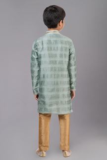 Picture of Appealing Mint Green Designer Kid’s Kurta Pajama for Engagement, Reception, Festivals, Sangeet, and Parties