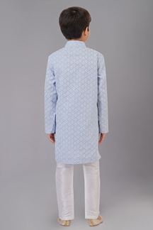 Picture of Elegant Sky Blue Designer Kid’s Kurta Pajama for Engagement, Reception, Festivals, Sangeet, and Parties