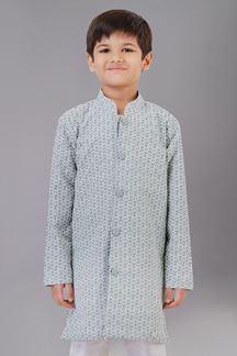 Picture of Marvelous Grey Designer Kid’s Kurta Pajama for Engagement, Reception, Festivals, Sangeet, and Parties