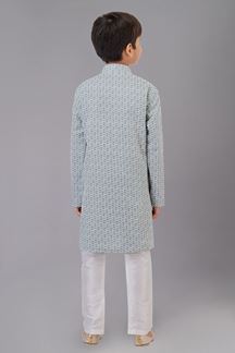 Picture of Marvelous Grey Designer Kid’s Kurta Pajama for Engagement, Reception, Festivals, Sangeet, and Parties