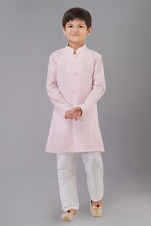 Picture of Awesome Pink Designer Kid’s Kurta Pajama for Engagement, Reception, Festivals, Sangeet, and Parties