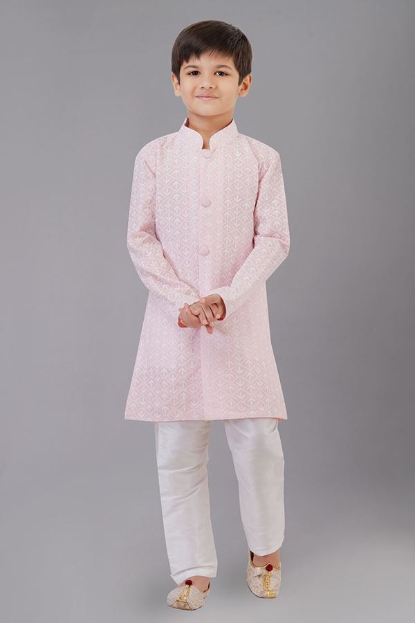 Picture of Awesome Pink Designer Kid’s Kurta Pajama for Engagement, Reception, Festivals, Sangeet, and Parties