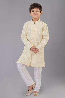 Picture of Amazing Yellow Designer Kid’s Kurta Pajama for Haldi, Engagement, Reception, Festivals, Sangeet, and Parties