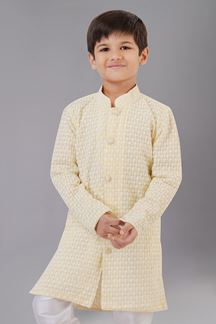 Picture of Amazing Yellow Designer Kid’s Kurta Pajama for Haldi, Engagement, Reception, Festivals, Sangeet, and Parties