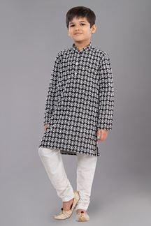 Picture of Enticing Black Designer Kid’s Kurta Pajama for Sangeet and Parties