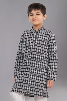 Picture of Enticing Black Designer Kid’s Kurta Pajama for Sangeet and Parties