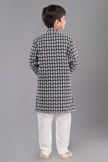 Picture of Enticing Black Designer Kid’s Kurta Pajama for Sangeet and Parties