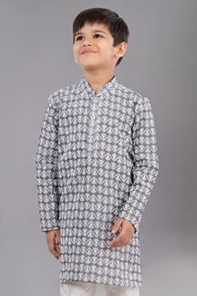 Picture of Majestic Grey Designer Kid’s Kurta Pajama for Engagement, Reception, Festivals, Sangeet, and Parties
