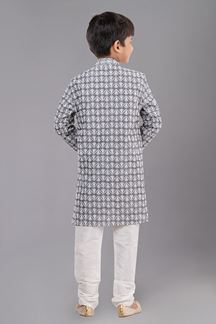 Picture of Majestic Grey Designer Kid’s Kurta Pajama for Engagement, Reception, Festivals, Sangeet, and Parties