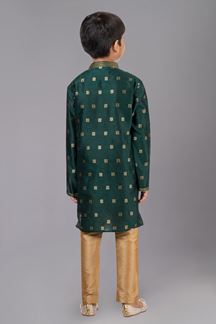 Picture of Charismatic Green Designer Kid’s Kurta Pajama for Engagement, Wedding, Reception, Festivals, Sangeet, and Parties