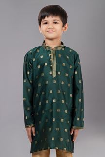 Picture of Charismatic Green Designer Kid’s Kurta Pajama for Engagement, Wedding, Reception, Festivals, Sangeet, and Parties