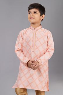 Picture of Captivating Orange Designer Kid’s Kurta Pajama for Engagement, Wedding, Reception, Festivals, Sangeet, and Parties