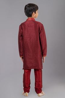 Picture of Stylish Maroon Designer Kid’s Kurta Pajama for Wedding, Reception, Festivals, Sangeet, and Parties