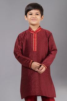 Picture of Stylish Maroon Designer Kid’s Kurta Pajama for Wedding, Reception, Festivals, Sangeet, and Parties