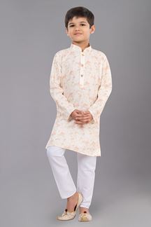 Picture of Royal Cream Designer Kid’s Kurta Pajama for Engagement, Festivals, Sangeet, and Parties