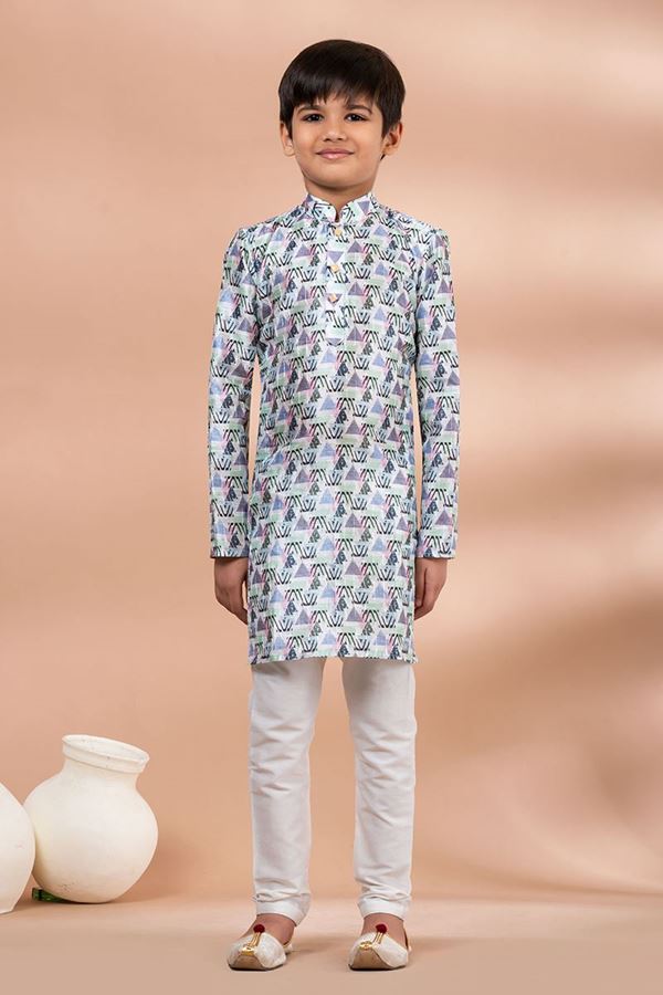 Picture of  Artistic Designer Kid’s Kurta Pajama for Engagement, Festivals, Sangeet, and Parties