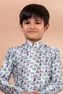 Picture of  Artistic Designer Kid’s Kurta Pajama for Engagement, Festivals, Sangeet, and Parties