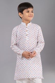 Picture of Dashing White Designer Kid’s Kurta Pajama for Festivals, Sangeet, and Parties