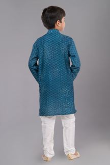 Picture of Stylish Green Designer Kid’s Kurta Pajama for Engagement, Festivals, Sangeet, and Parties