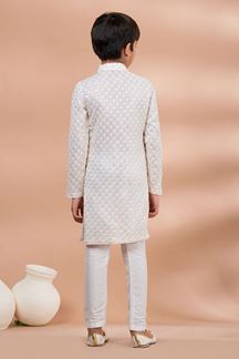 Picture of  Exuberant White Designer Kid’s Kurta Pajama for Festivals, Sangeet, and Parties