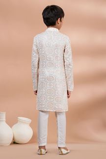 Picture of  Charming White Designer Kid’s Kurta Pajama for Festivals, Sangeet, and Parties