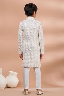Picture of Exquisite White Designer Kid’s Kurta Pajama for Festivals, Sangeet, and Parties