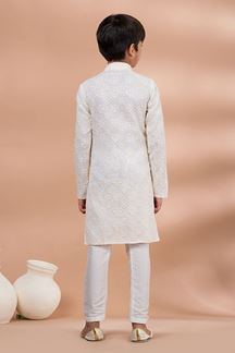 Picture of  Magnificent White Designer Kid’s Kurta Pajama for Festivals, Sangeet, and Parties