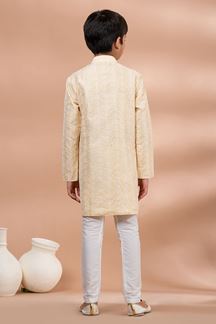 Picture of  Fashionable Gold Designer Kid’s Kurta Pajama for Engagement, Wedding, Reception, Festivals, Sangeet, and Parties