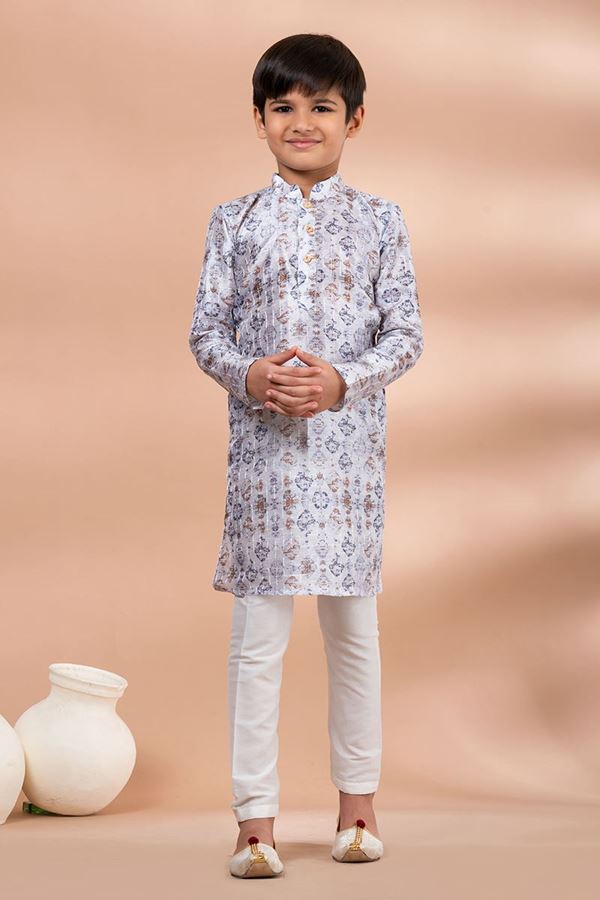 Picture of  Appealing Designer Kid’s Kurta Pajama for Engagement, Festivals, Sangeet, and Parties