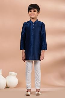 Picture of Majestic Blue Designer Kid’s Kurta Pajama for Engagement, Wedding, Reception, Festivals, Sangeet, and Parties