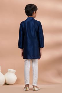 Picture of Majestic Blue Designer Kid’s Kurta Pajama for Engagement, Wedding, Reception, Festivals, Sangeet, and Parties