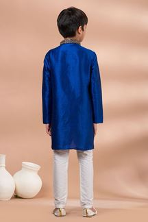 Picture of  Spectacular Blue Designer Kid’s Kurta Pajama for Engagement, Wedding, Reception, Festivals, Sangeet, and Parties