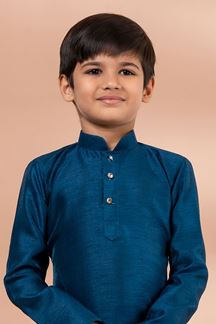 Picture of  Aesthetic Blue Designer Kid’s Kurta Pajama for Engagement, Wedding, Reception, Festivals, Sangeet, and Parties