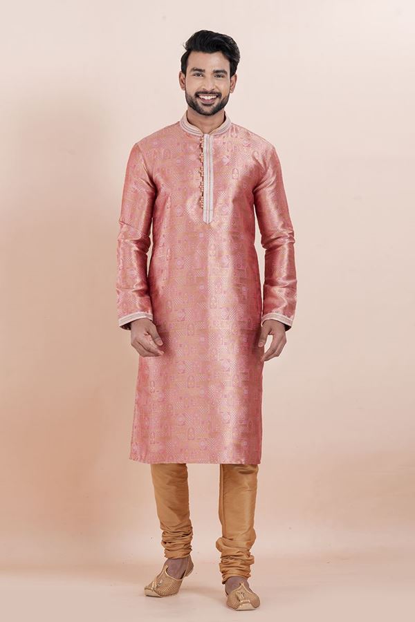 Picture of Exuberant Designer Men’s Kurta Pyjama for Engagement, Wedding, Reception, Festivals, Sangeet, and Parties