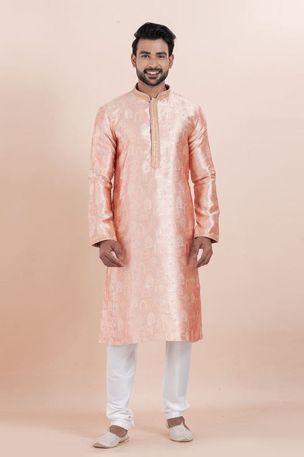 Picture of Artistic Designer Men’s Kurta Pyjama for Engagement, Wedding, Reception, Festivals, Sangeet, and Parties