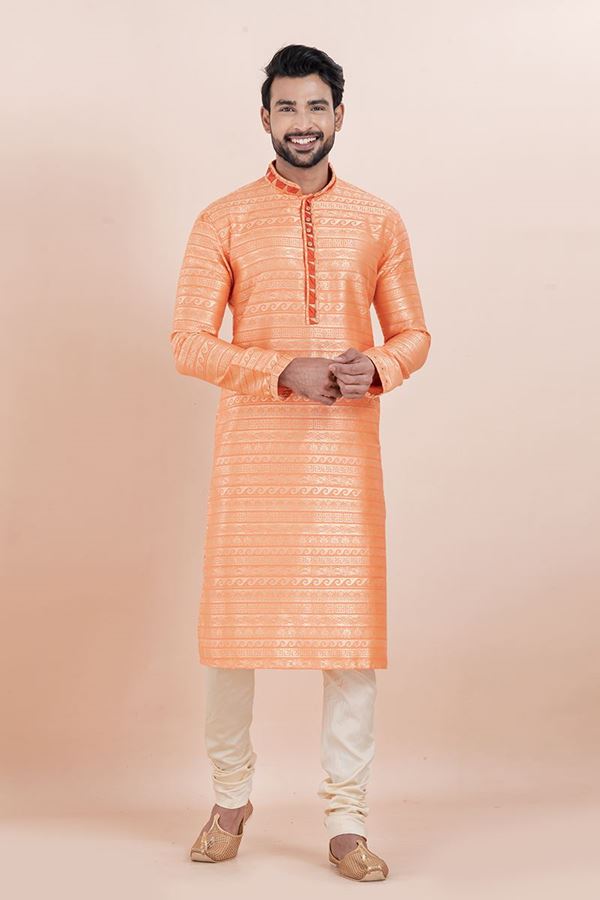 Picture of Exquisite Designer Men’s Kurta Pyjama for Engagement, Wedding, Reception, Festivals, Sangeet, and Parties