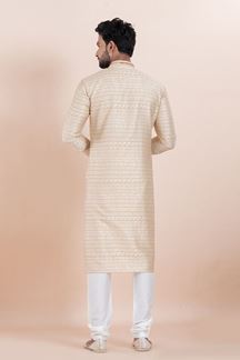 Picture of Delightful Designer Men’s Kurta Pyjama for Engagement, Wedding, Reception, Festivals, Sangeet, and Parties
