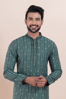 Picture of Impressive Designer Men’s Kurta Pyjama for Engagement, Wedding, Reception, Festivals, Sangeet, and Parties