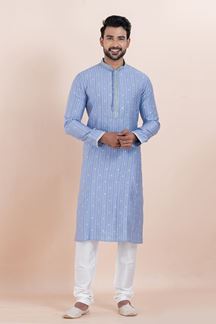 Picture of Magnificent Designer Men’s Kurta Pyjama for Engagement, Wedding, Reception, Festivals, Sangeet, and Parties