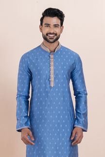 Picture of Spectacular Sky Designer Men’s Kurta Pyjama for Engagement, Reception, Festivals, Sangeet, and Parties