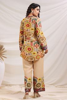 Picture of Spectacular Cream and Multi Designer Co-Ord Set for Festivals, Sangeet, and Parties